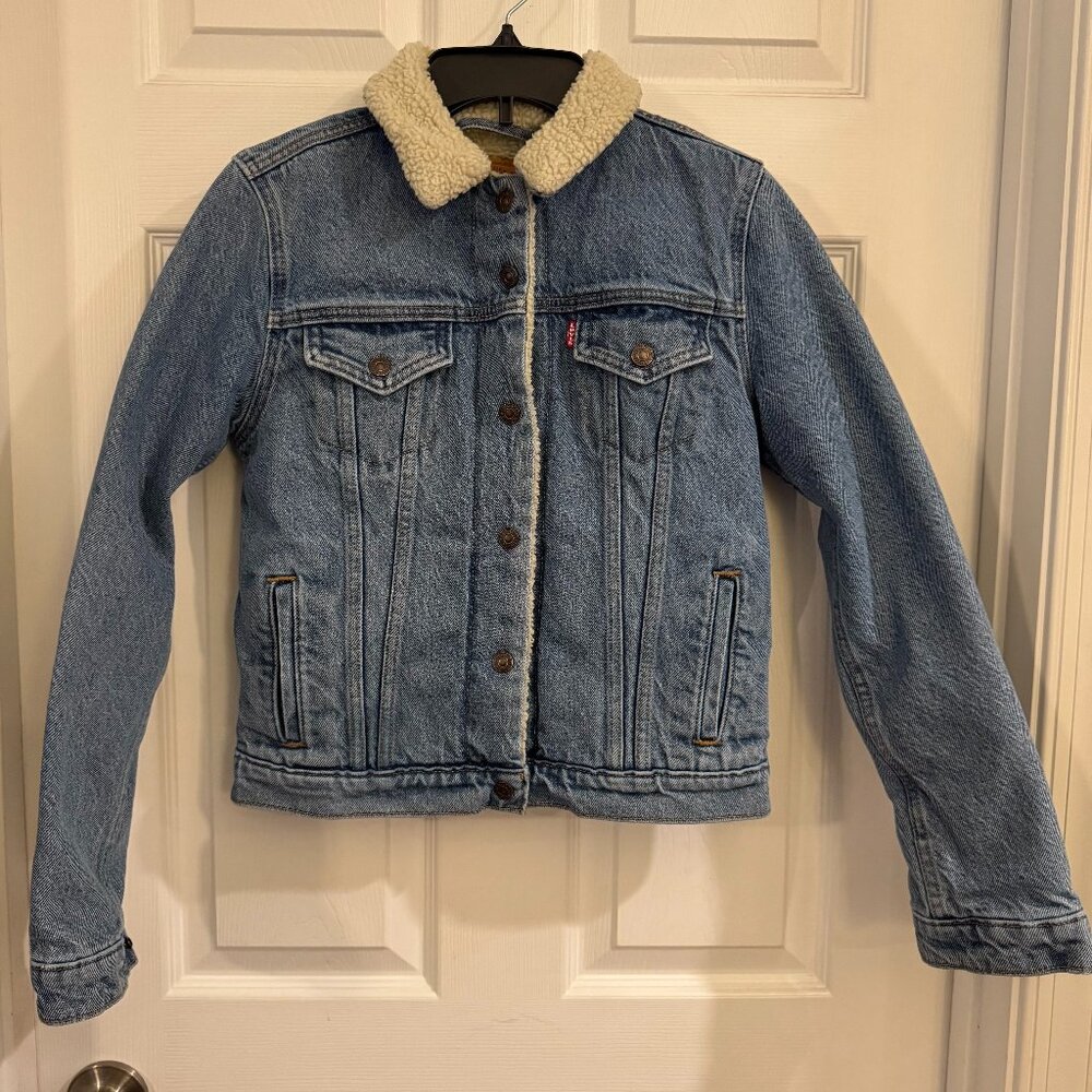 Levi’s Denim Sherpa Lined Women’s Trucker Jacket XS